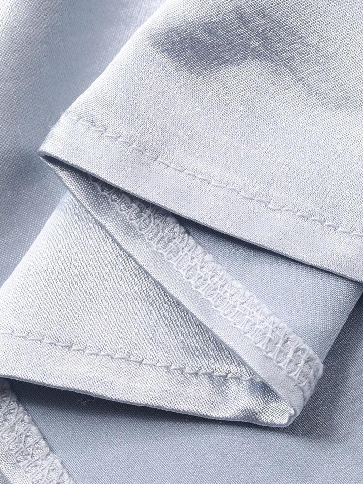 Satin Chiffon Patchwork Waist Maxi Nightgown For Women