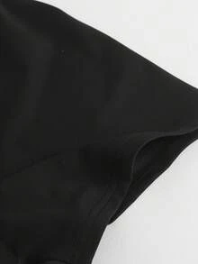 SHEIN Teen Girls Sleeveless Jumpsuit & Shorts, Elastic Slim-Fit Romper - Black - View 3