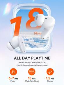 JMMO Wireless Earbuds, Earphone With USB-C For Fast Charging & ENC Noise Canceling Technology For Sports Music Women's Gift Creative Holiday Gift,Gaming Earphone Gifts,Must-Haves For Autumn And Winter - White - View 6