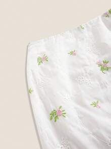 Muvela 2026春夏度假风弹力腰直筒刺绣镂空纹理面料女裙 - 彩色 - 查看 9