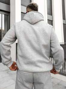 Artur Kramer 2 件男士秋冬休闲运动连帽运动服套装，舒适服装 - 淺灰色 - 查看 2