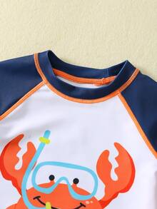 SHEIN Bubblio 2 st babypojke/flicka sommar casual semester långärmad baddräkt och badbyxor, lämplig för stranden, varma källor, simbassäng - Multifärgad - Visa 5