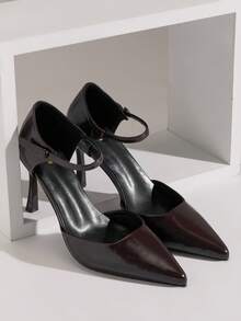 SHUZIA Women's Elegant Stylish Point Toe Ankle Strap Stiletto Pumps