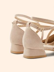 CUCCOO BASICS Women's Casual Versatile Commute Pointed Toe Buckle Pumps Valentine's Day Spring Shoes - Apricot - View 9