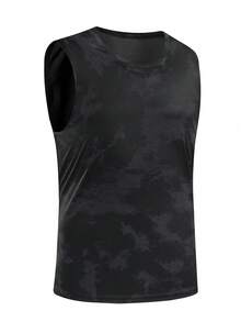 Manfinity Homme Men's Summer Casual Sports Vacation Daily Commute Tie-Dye Print Tank Top - Black - View 4