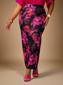 EMERY ROSE 大码女式印花休闲百搭假日半身裙 - 彩色 - 查看 5