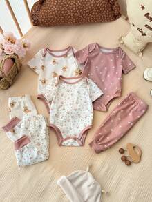 6 件套新生儿休闲学院风复古夏季可爱针织背心短裤套装基础多件套儿童服装幼儿男童服装返校套装适合生日派对、聚会、表演、婚礼、洗礼、开幕式、日常穿着、学校、旅行、运动以及春夏季节。 - 彩色 - 查看 2