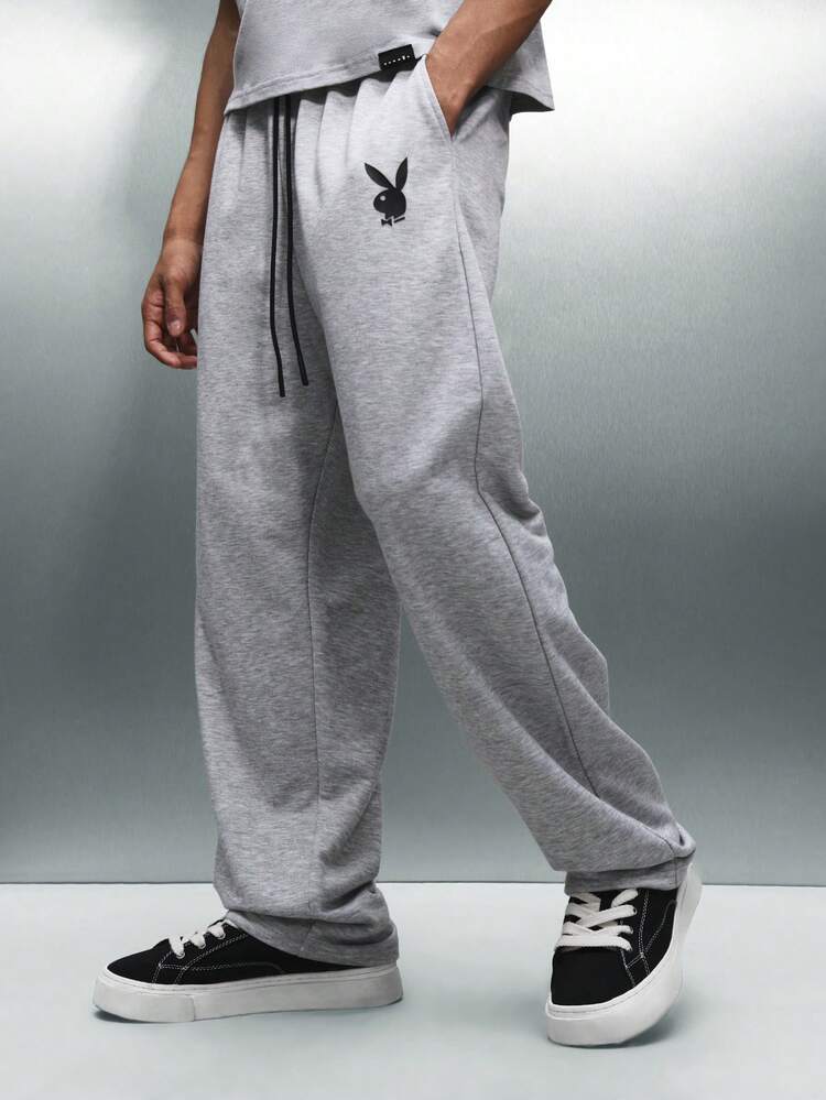 PLAYBOY X SUMWON Heathered Jersey Sweatpants With Logo