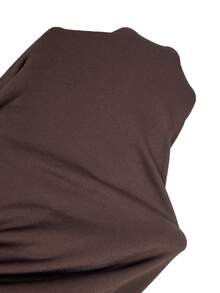 Aloruh 新款春夏女装，女士优雅性感金属扣装饰镂空修身棕色针织弹力连衣裙派对礼服，长款商务休闲优雅连衣裙，适合拍照、性感时尚风格和下午茶场合。 - 棕色 - 查看 4