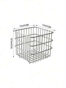 1PC Iron Square Desktop Storage Organizer Basket, Available In Multiple Sizes, For Kitchen Fruit & Vegetable, Makeup Cosmetics, Coffee Capsules, Office Supplies, Back To School Student Gift - Multicolor - View 12