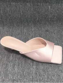 CUCCOO CHICEST Open Toe Heeled Mules Back To School Shoes College Student Shoes Spring Shoes Spring Break Easter For Christmas Valentine's Day Elegant Shoes - Baby Pink - View 14