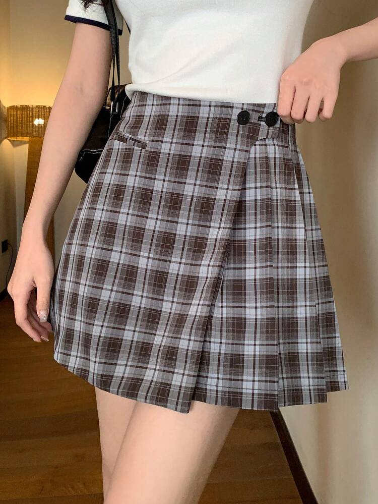 Women's Plaid Wrap Casual Versatile Summer Skirt