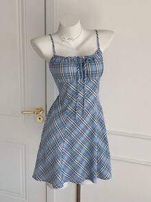 Comfortcana 夏季休闲红色格子迷你连衣裙 - 彩色 - 查看 6