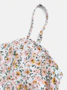 SHEIN 少女碎花无袖中长连衣裙，浅粉色 - 淺粉色 - 查看 5