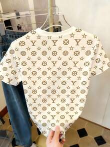 Resyla Women's Minimalist Printed Round Neck Short Sleeve T-Shirt - Multicolor - View 2