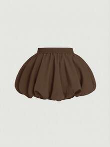 SHEIN x Luisa Sonza SHEIN MOD 夏季低腰蝴蝶结侧系花苞半身裙 - 棕色 - 查看 2