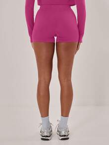 Musera Sport Quần short thể thao ôm sát, không đường may, cạp cao, có gân, thích hợp cho Padel, Tennis, Pickleball, tập gym, thể dục mùa đông. - Màu Hồng Tươi - Xem 3