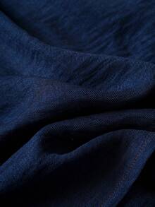 Elaquor Bộ đồ 2 mảnh dành cho nữ cỡ lớn, màu trơn, gồm áo sơ mi tay bồng xếp ly và quần short, kiểu dáng thường ngày. - Màu xanh hải quân - Xem 6