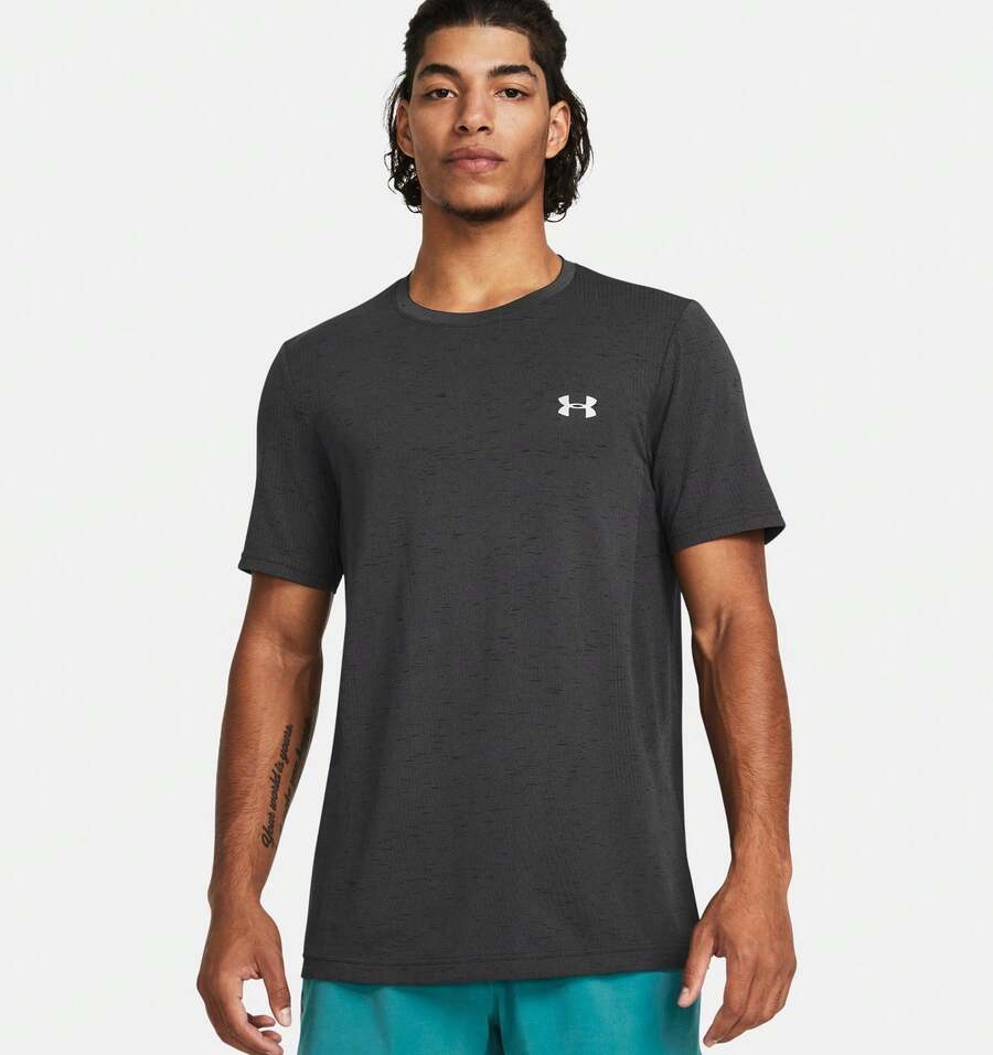 Under Armour تي شيرتات وقمصان رياضية للرجال ناعمة ومتينة ومريحة للاستخدام اليومي وعطلة نهاية الأسبوع والتدريب 1382801-025 - رمادي غامق - مشاهدة 1