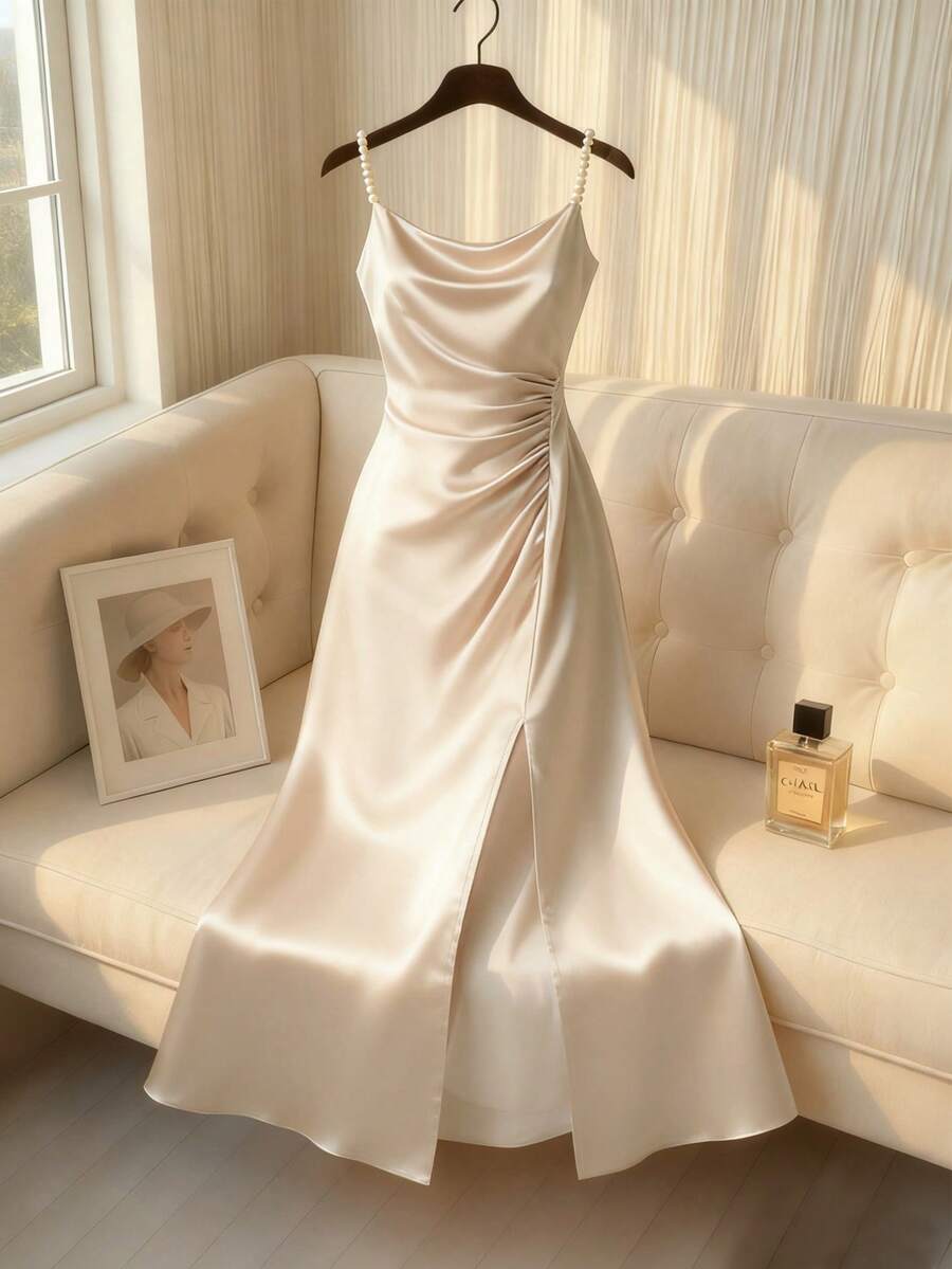 Franclia Women's Elegant Dresses, Versatile Dresses, Inner Dresses, Glossy Satin Dresses, Pearl Dresses, Commuter Dresses, Party Dresses, Suspender Dresses, A-Line Dresses, Slit Dresses, Ruched Dresses, Valentine's Day Long Dresses, Wedding Dresses, Birthday Dresses, White Dresses.