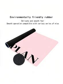 1PC Large Mouse Pad 35.4x15.7 Inch Non Slip Rubber Base Stitched Edge Desk Mat Pink Design Office Gaming Desk Accessories For Women Friends Home Office Back To School Gift - Word - View 6