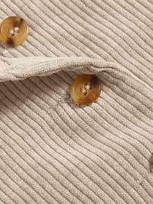 SHEIN EZwear Button Front Vest Blazer Without Tee In Fall/Winter - Apricot - View 4