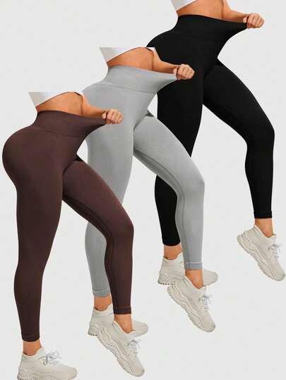 Velisys Quần legging nữ màu trơn cạp cao, không đường may, thích hợp mặc hàng ngày khi tập thể dục.