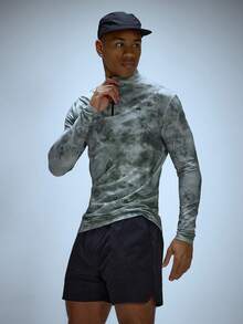 Musero Long Sleeve High Zip Neck Seamless Kit Top Branded All Over Print Sportwear Autumn Winter Essentials Gymwear Athletic Gym - Multicolor - View 3