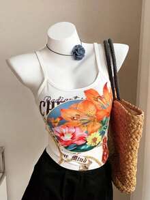 Lalippa Áo camisole nữ in hoa thời trang thường ngày - Nhiều màu - View 1