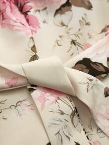 Franclia 大码女装春秋新款A字百褶裙搭配时尚系带西装外套，优雅两件套，浅色印花 - 彩色 - 查看 6