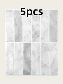 5pcs 3d Epoxy Resin Wall Stickers, Pu Self Kitchen And Bathroom High-Temperature Resistant Pet Tile Stickers And Wallpapers - Multicolor - View 7
