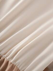 GlowEve 女士撞色蝴蝶结领褶皱A字优雅日常通勤时尚法式街头复古百搭商务春夏衬衫裙 - 彩色 - 查看 3