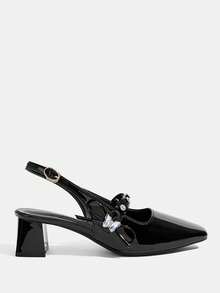 CUCCOO TILAWA Women's Fashionable Elegant High Heels With Rhinestone Decoration - Black - View 2