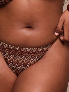 MUSERA 大码条纹图案比基尼泳裤（仅限泳裤）春夏复活节海滩度假优雅旅行泳装沙滩装 Terra Sol - 彩色 - 查看 6