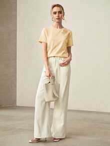 MOTF PREMIUM WOMEN'S SEQUINS EMBROIDERED FLORAL T-SHIRT - Yellow - View 6