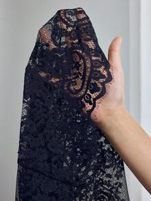 Ontre Women's Black Lace Bodycon Dress, Suitable For Urban Commute, Business Casual, Elegant Party, Wedding Guest, Vacation Wear - Navy Blue - View 7