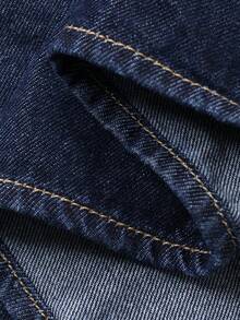 DAZY Sleeveless V-Neck Tie Waist Vacation Denim Dress For Women