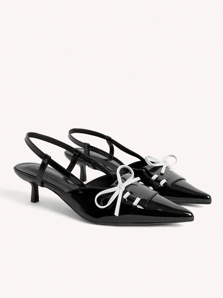 CUCCOO CHICEST Women's Pointed Toe Bow Decor Everyday Versatile Fashion High Heels