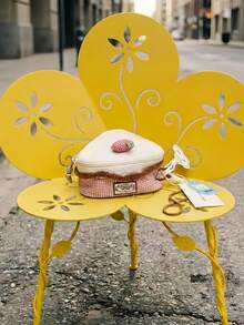 Joivida 可爱樱桃蛋糕格纹手提包，大容量，红白格纹化妆相机包，旅行收纳包，送朋友的礼物 - 彩色 - 查看 2