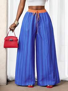 BamGleam Women's Blue Casual Everyday Pants - Blue - View 1