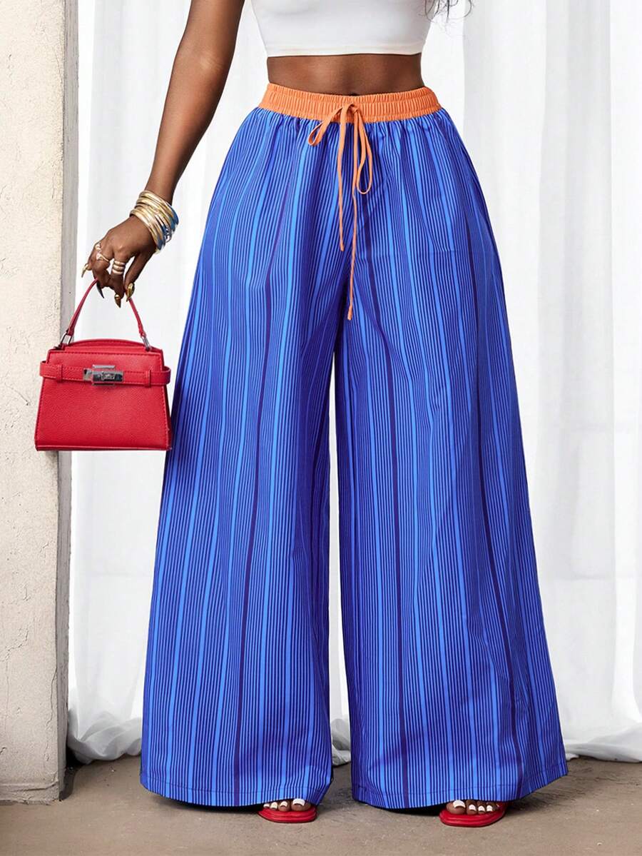 BamGleam Women's Blue Casual Everyday Pants - Blue - View 1