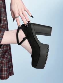 Sugerpunk Tacones para mujer - Gamuza negra - Ver 5