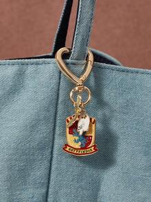 HARRY POTTER X SHEIN 跨境热销锌合金卡通动物图案印花吊坠，爱情锁钥匙扣，小众高端感，简约大气，也可作包包装饰，适合各种派对、音乐会、节日等场合。 - 金色 - 查看 3