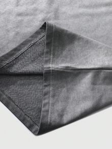 ROMWE MEN Men's Graphic Print Round Neck Casual Versatile Short Sleeve T-Shirt - Grey - View 8