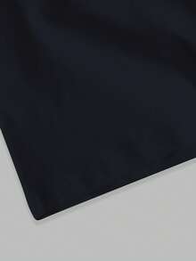 Tween Girl Navy Blue Round Neck Tank Top And Wide Leg Pants Set With Monstera Leaf Print, Summer Vacation Style