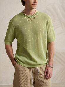 Airaco 男士休闲圆领短袖针织上衣 - 薄荷綠 - 查看 1