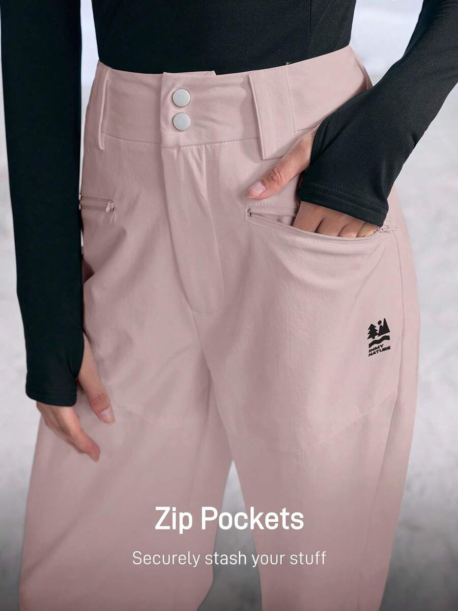 In My Nature 女士拉链口袋阔腿宽松休闲徒步裤 - 淺灰紫 - 查看 1