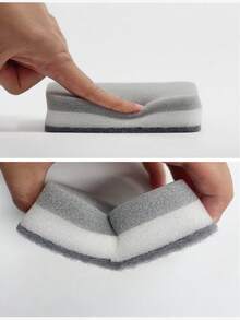 24件套清洁海绵、百洁布、方形抹布、简约洗碗巾、水槽/炉灶清洁布、抗菌可水洗清洁刷，厨房用品，小型厨房清洁工具 - 灰色 - 查看 3