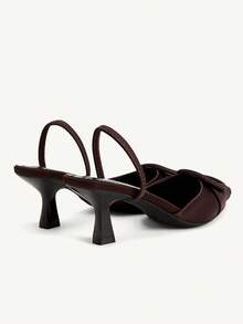 CUCCOO CHICEST Women's Pointed Toe Slip-On Stiletto Heel Backless High Heel Sandals, Minimalist & Fashionable Elegant Shoes - Coffee Brown - View 5