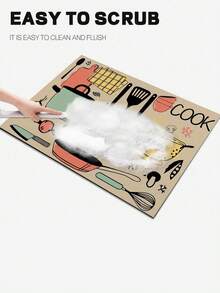 1 tấm lót bếp có họa tiết, thích hợp dùng cho máy pha cà phê, lau khô chén đĩa, làm tấm lót bàn ăn. - Nhiều màu - Xem 3